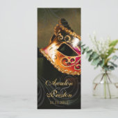 Uitnodiging tot het Gold Masquerade Wedding Progra (Staand voorkant)