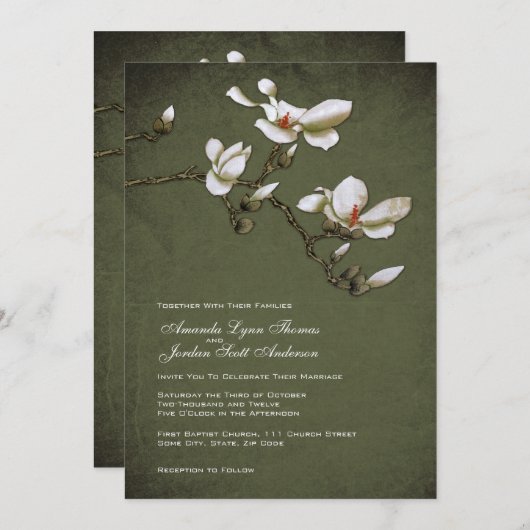 Uitnodiging tot het groene en witte huwelijk (Voorkant / Achterkant)