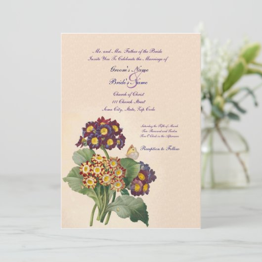 uitnodiging tot het huwelijk (Staand voorkant)