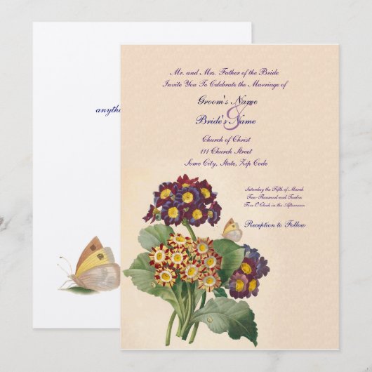  uitnodiging tot het huwelijk (Voorkant / Achterkant)