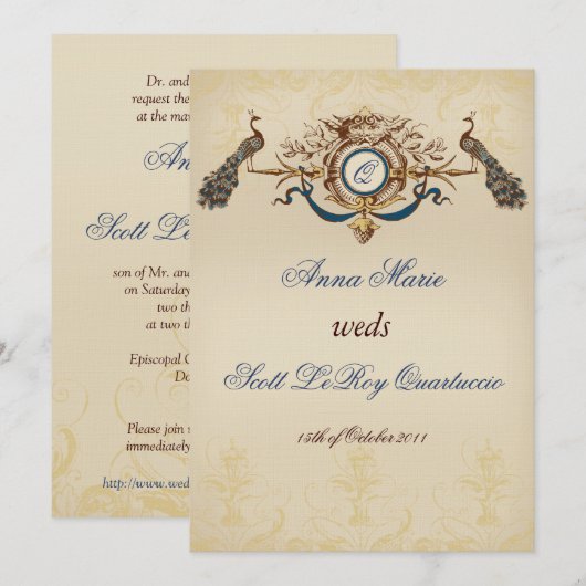  uitnodiging tot het huwelijk (Voorkant / Achterkant)