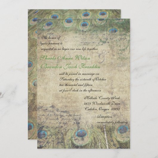 uitnodiging tot het huwelijk (Voorkant / Achterkant)