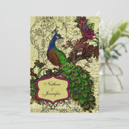 uitnodiging tot het huwelijk (Staand voorkant)