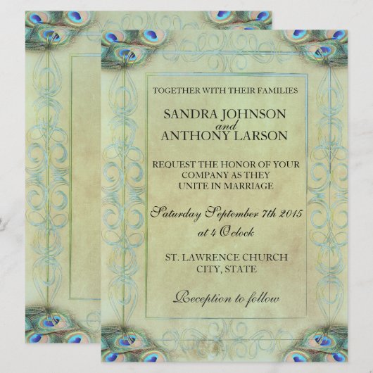 uitnodiging tot het huwelijk (Voorkant / Achterkant)