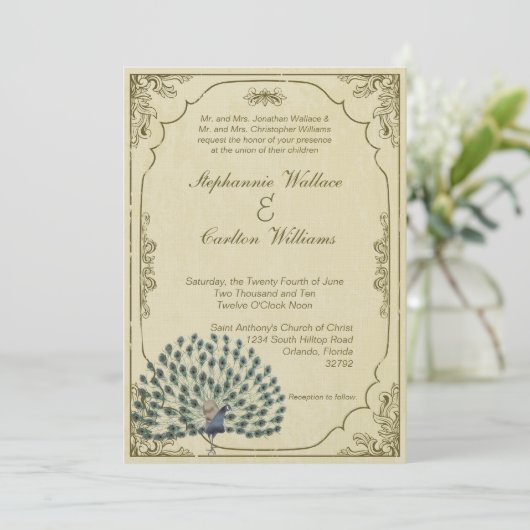  uitnodiging tot het huwelijk (Staand voorkant)