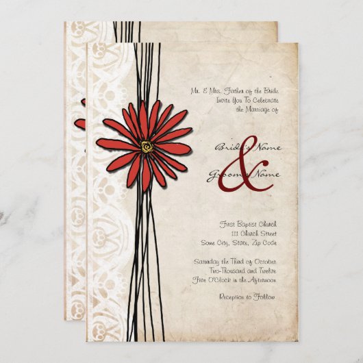 uitnodiging tot het huwelijk (Voorkant / Achterkant)