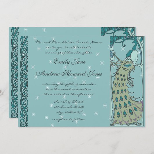  uitnodiging tot het huwelijk (Voorkant / Achterkant)