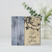  uitnodiging tot het huwelijk Blauwe Barn Board (Staand voorkant)