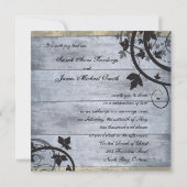  uitnodiging tot het huwelijk Blauwe Barn Board (Achterkant)