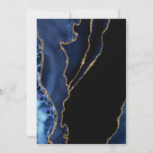 uitnodiging tot het huwelijk in Navy Blue Gold Aga (Achterkant)
