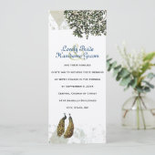 uitnodiging tot het huwelijk met Peacock Chevron (Staand voorkant)