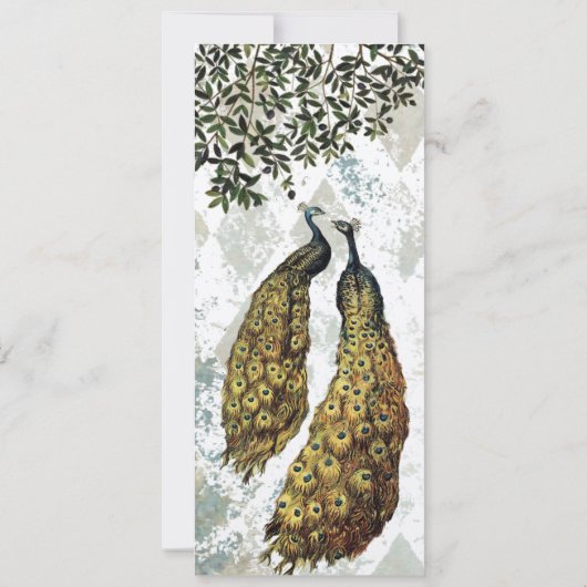 uitnodiging tot het huwelijk met Peacock Chevron (Achterkant)