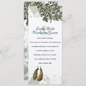 uitnodiging tot het huwelijk met Peacock Chevron (Voorkant / Achterkant)