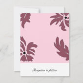 uitnodiging tot het huwelijk met roze Floral (Achterkant)