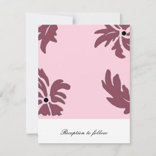 uitnodiging tot het huwelijk met roze Floral (Achterkant)