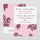 uitnodiging tot het huwelijk met roze Floral (Voorkant / Achterkant)