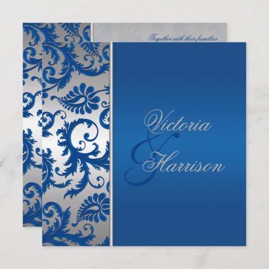 Uitnodiging tot het huwelijk met Silver en Cobalt  (Voorkant / Achterkant)