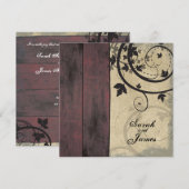 uitnodiging tot het huwelijk Rode Barn Board (Voorkant / Achterkant)