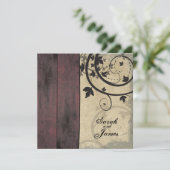 uitnodiging tot het huwelijk Rode Barn Board (Staand voorkant)