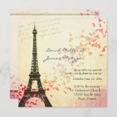 Uitnodiging tot het huwelijk te Parijs (Voorkant / Achterkant)
