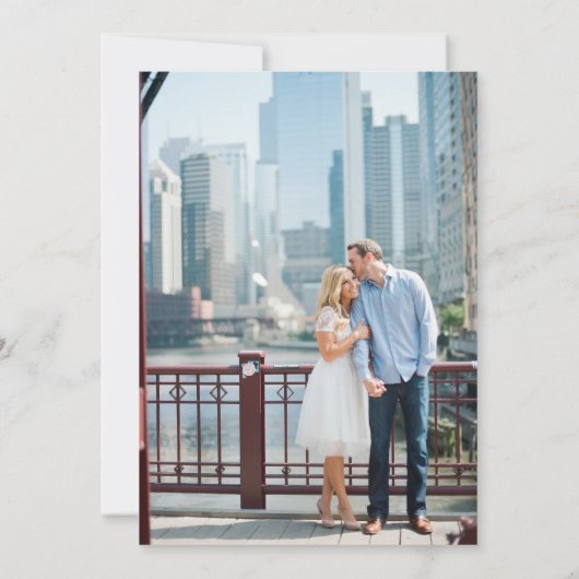 Uitnodiging tot het huwelijk van Chicago Skyline (Achterkant)