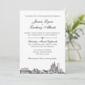 Uitnodiging tot het huwelijk van Chicago Skyline (Staand voorkant)