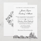 Uitnodiging tot het huwelijk van Chicago Skyline (Voorkant / Achterkant)