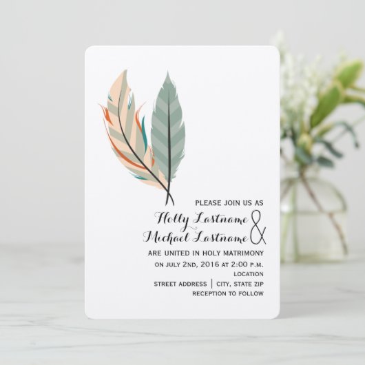 Uitnodiging tot het huwelijk van de woestijn (Staand voorkant)