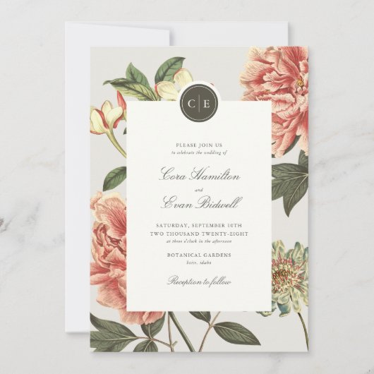 uitnodiging tot het huwelijk van Floral (Voorkant)