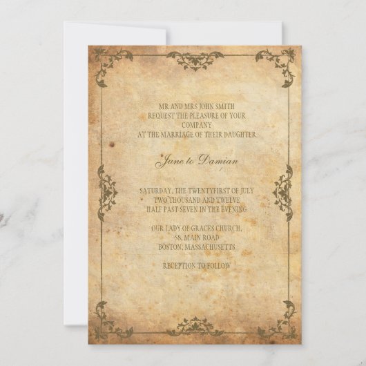  uitnodiging tot het huwelijk van Floral (Voorkant)