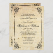  uitnodiging tot het huwelijk van Floral (Voorkant / Achterkant)