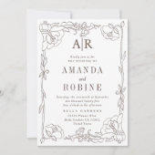  uitnodiging tot het huwelijk van Floral (Voorkant)