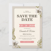 uitnodiging tot het huwelijk van Floral (Voorkant)