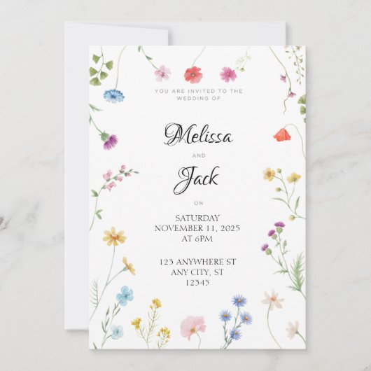 uitnodiging tot het huwelijk van Floral (Voorkant)