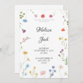 uitnodiging tot het huwelijk van Floral (Voorkant / Achterkant)