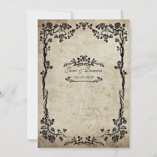  uitnodiging tot het huwelijk van Floral (Achterkant)