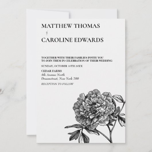 uitnodiging tot het huwelijk van Floral (Voorkant)