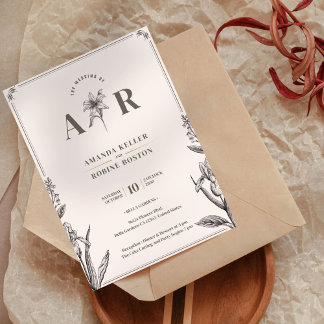  uitnodiging tot het huwelijk van Floral