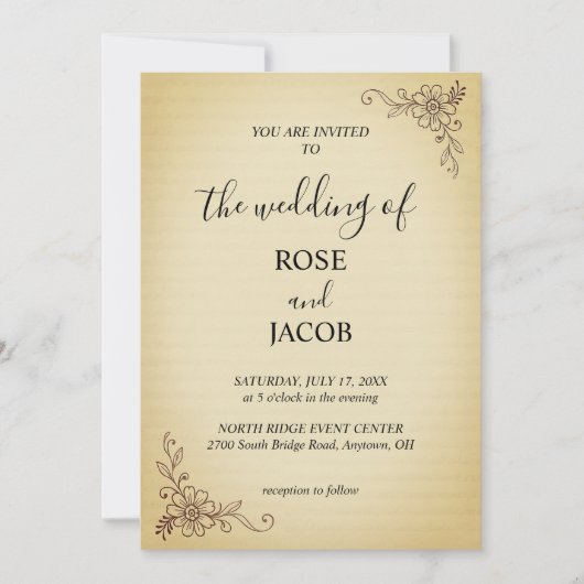  uitnodiging tot het huwelijk van Floral (Voorkant)