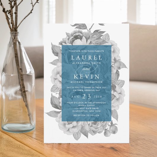  uitnodiging tot het huwelijk van Floral | Cerulea