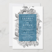  uitnodiging tot het huwelijk van Floral | Cerulea (Voorkant)