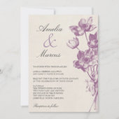  uitnodiging tot het huwelijk van Floral/Cream (Voorkant)