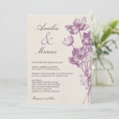  uitnodiging tot het huwelijk van Floral/Cream (Staand voorkant)