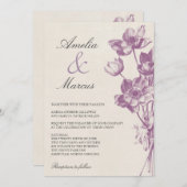  uitnodiging tot het huwelijk van Floral/Cream (Voorkant / Achterkant)