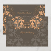  uitnodiging tot het huwelijk van Floral Flourish  (Voorkant / Achterkant)