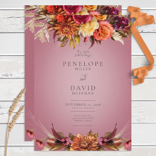  uitnodiging tot het huwelijk van Floral Jewel Fuc