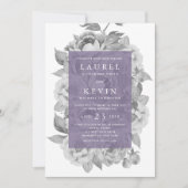  uitnodiging tot het huwelijk van Floral | Violet (Voorkant)
