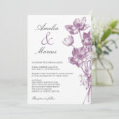  uitnodiging tot het huwelijk van Floral / White (Staand voorkant)