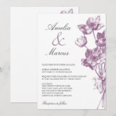  uitnodiging tot het huwelijk van Floral / White (Voorkant / Achterkant)