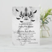 Uitnodiging tot het huwelijk van Halloween Marble (Staand voorkant)